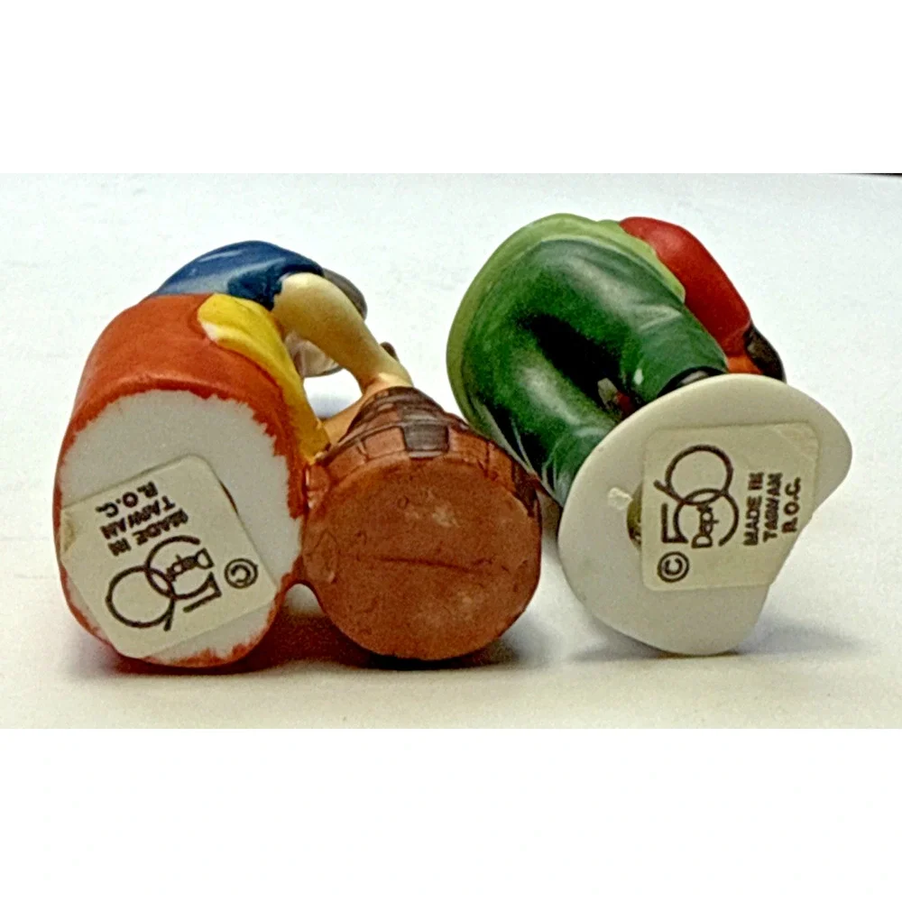Vtg Lot of 2 Dept 56 Harvest Time Farmer Pumpkin Wife Butter Churn New England